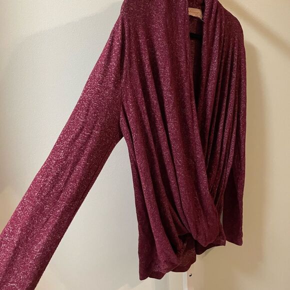 Philosophy Burgundy Wrap Sweater - Picture 3 of 5